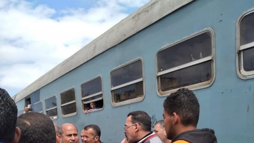 اصطدام قطار مطروح في منطقة مرغم غرب الإسكندرية