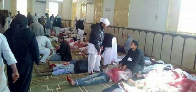 بعض المصابين والشهداء بحادث مسجد الروضه الارهابى