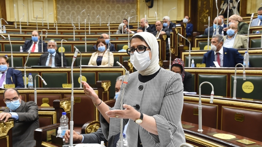 الدكتورة هالة زايد وزيرة الصحة والسكان أمام البرلمان