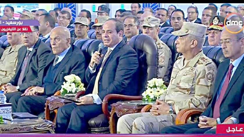 الرئيس السيسى خلال كلمته فى افتتاح عدد من المشروعات بنطاق محافظتى بورسعيد وشمال سيناء