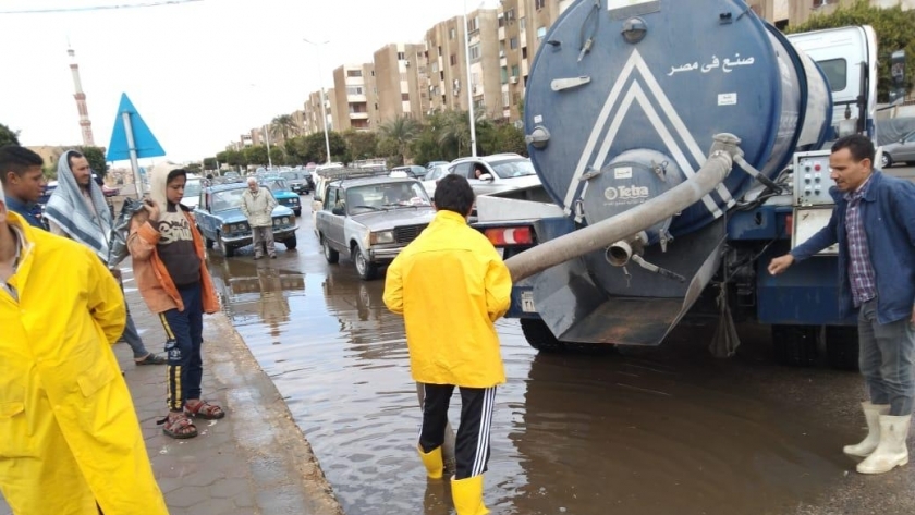 حملات شفط مياه الأمطار في مصر اليوم