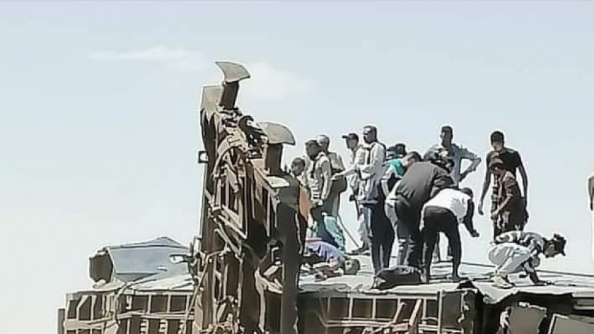 حادث تصادم قطارين بمركز طهطا- محافظة سوهاج.
