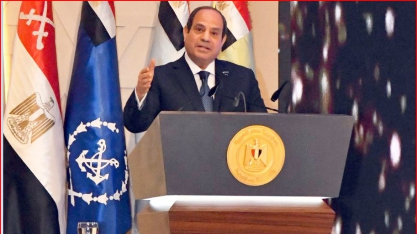 الرئيس عبدالفتاح السيسى خلال إلقاء كلمته فى احتفالية «يوم الشهيد»