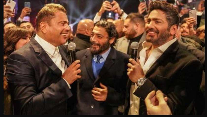 تامر حسني وعمرو دياب في حفل زفاف الفنان أحمد عصام