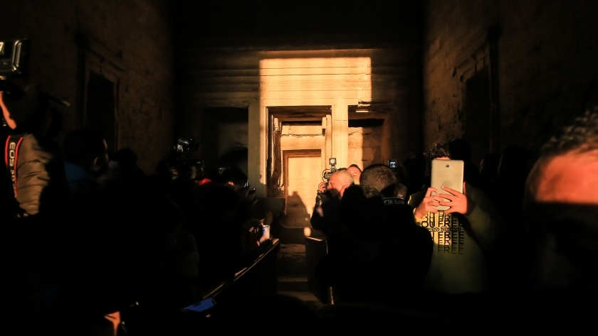 ظاهرة تعامد الشمس على قدس الأقداس بمعبد قصر قارون - أرشيفية
