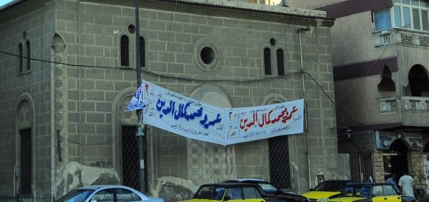 دعاية انتخابية على أحد المساجد بالإسكندرية
