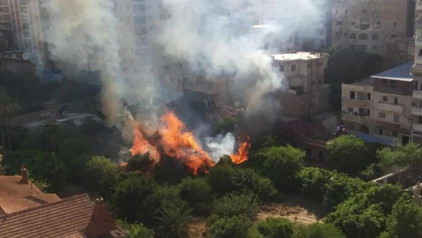 حريق فيلا في الإسكندرية