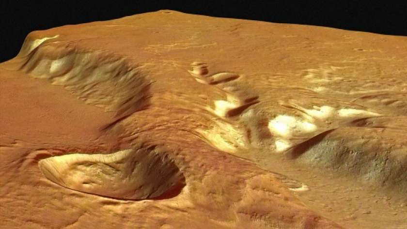رواسب ضخمة من الجليد علي سطح كوكب المريخ