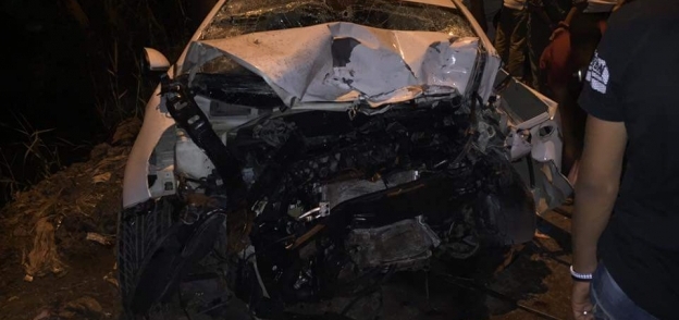 سيارة «العروسين» الضحية تحطمت فى حادث دمياط