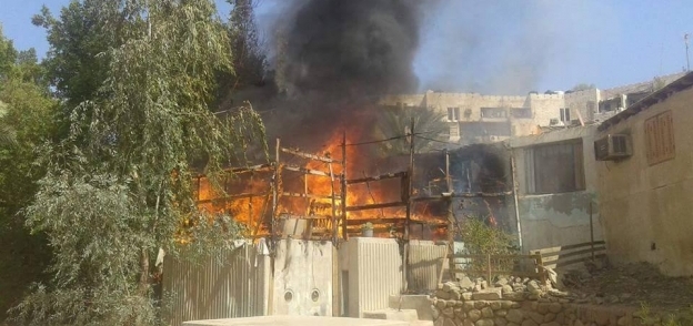 حريق بالمساكن الإسرائيلية في منطقة الهضبة بشرم الشيخ