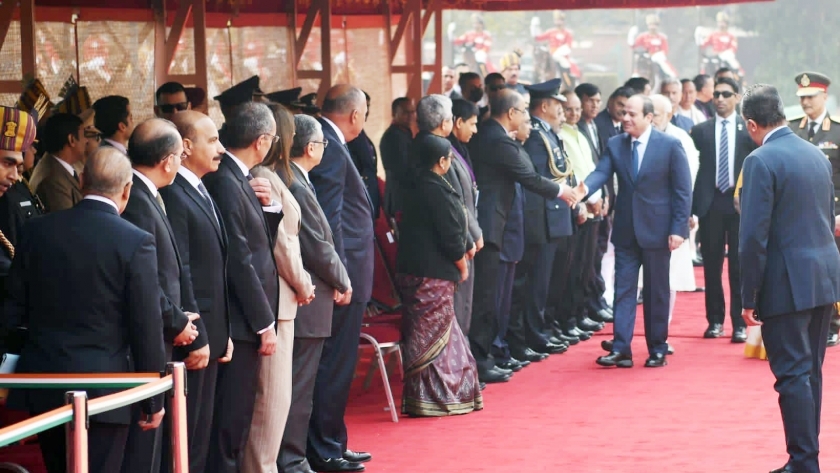 استقبال تاريخى للرئيس السيسى خلال مشاركته فى احتفالات الهند بيوم الجمهورية