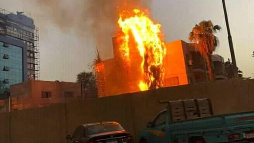 صورة - حريق مستشفى حميات إمبابة