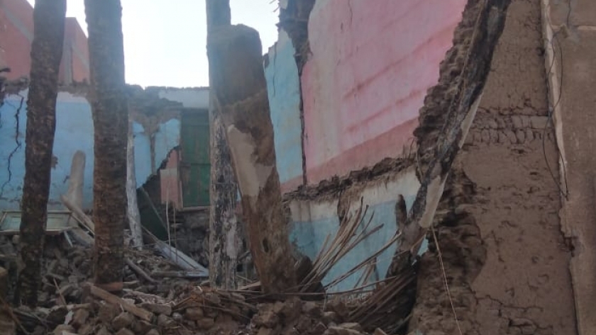 انهيار منزل مكون من طابقين في بني سويف دون خسائر بشرية