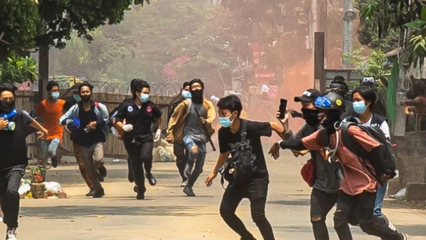 مظاهرات في ماينمار ضد الانقلاب العسكري