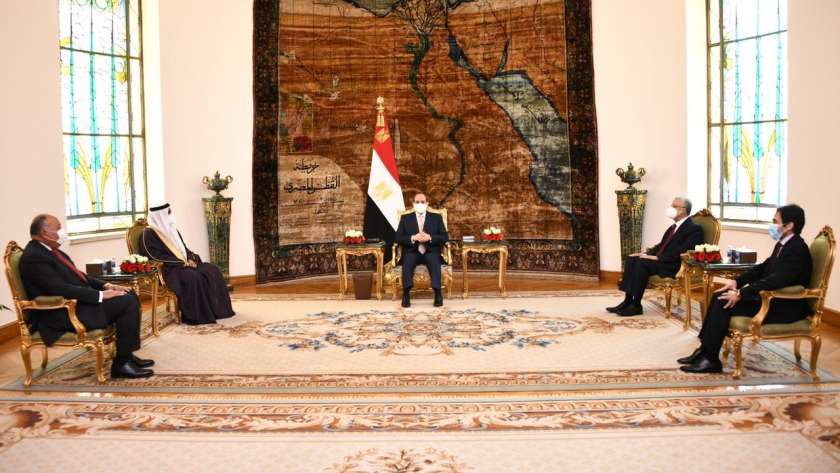 الرئيس السيسي يستقبل رئيس البرلمان العربي بحضور حنفي الجبالي