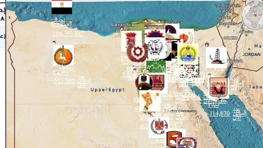الخريطة السكانية لمصر اليوم