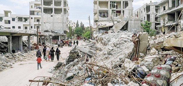 الدمار يظهر على المنازل السورية «صورة أرشيفية»