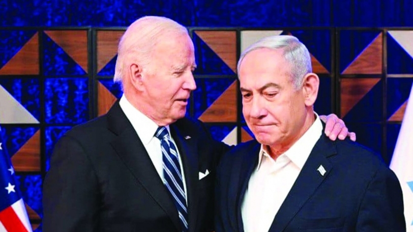 الرئيس الأمريكي جو بايدن ورئيس الحكومة الإسرائيلية بنيامين نتنياهو