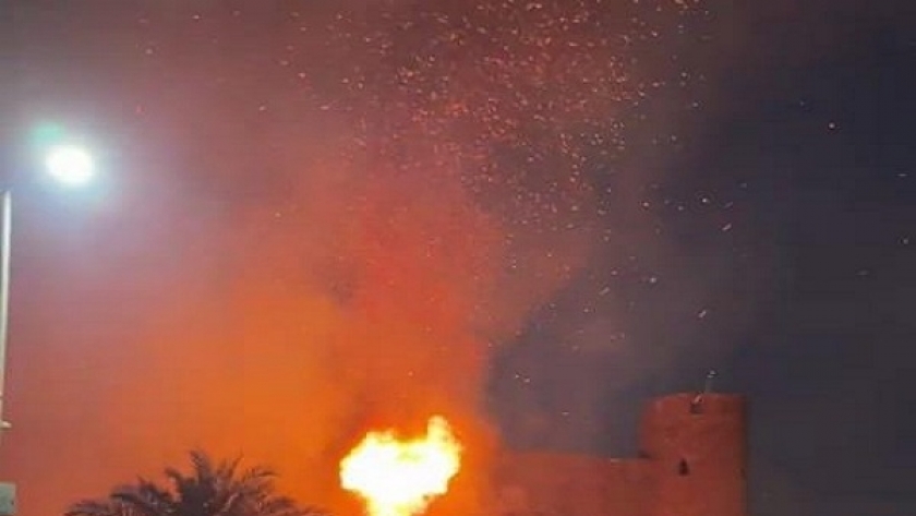 حريق مخلفات بمحيط قلعة صلاح الدين