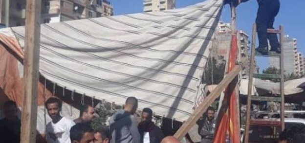 هدم "شادر" يُذبح به المواشي بدون تصريح شرق الإسكندرية