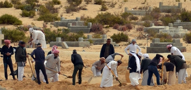 مقبرة جماعية دفن فيها شهداء حادث بئر العبد الإرهابى