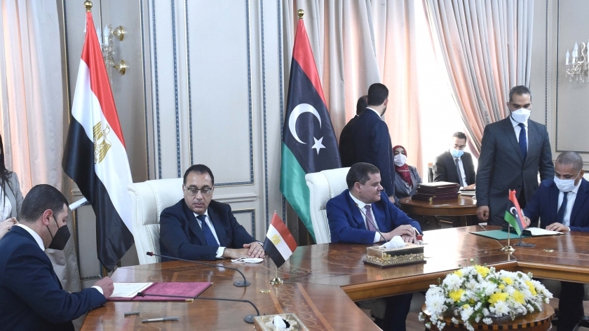 تفاصيل توقيع 11 وثيقة بين مدبولي ورئيس حكومة الوحدة الوطنية الليبية