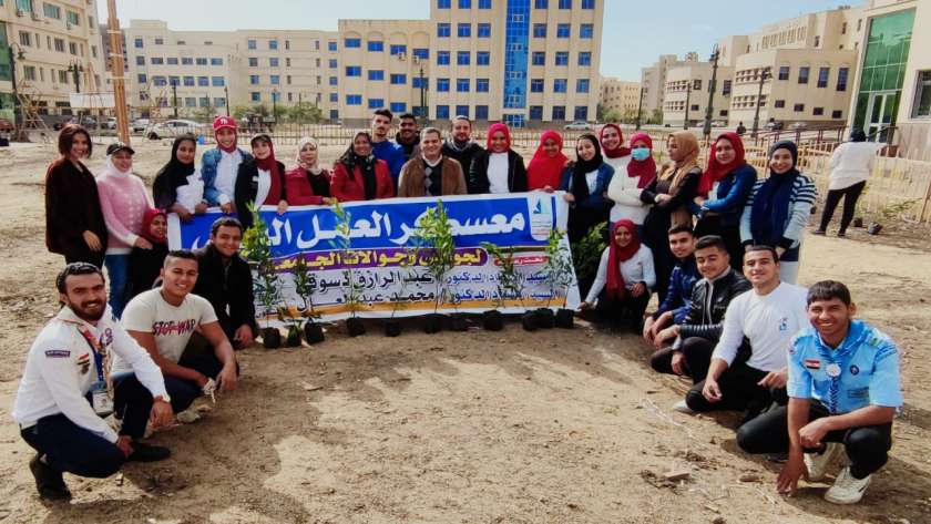 انطلاق معسكر العمل البيئي لجوالي وجوالات جامعة كفر الشيخ