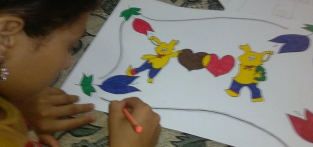 جانب من ورشة رسم للأطفال بثقافة الغنايم