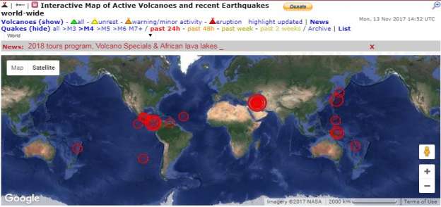 بالخرائط| الزلازل والهزات الأرضية في العالم خلال اليومين الماضيين
