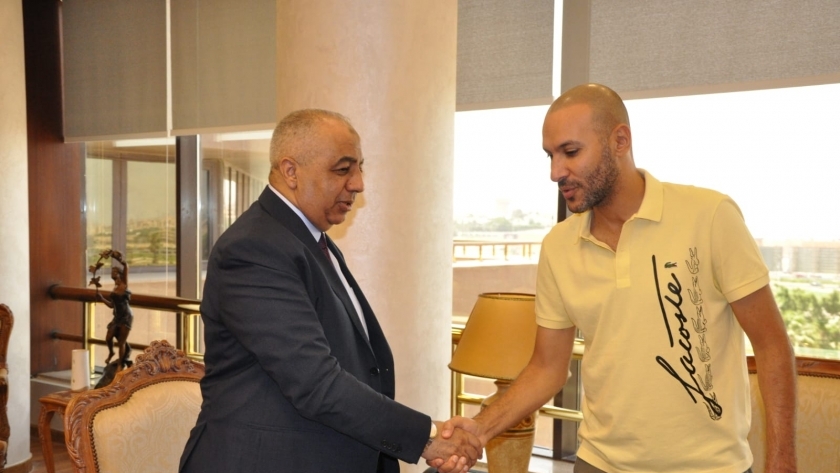محمد دياب مع رئيس مدينة الإنتاج الإعلامي