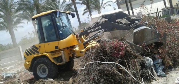 وسط الإسكندرية يستكمل أعمال النظافة بمدخل الطريق الصحراوي
