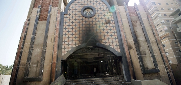 الدمار لحق بإحدى الكنائس عقب ثورة 30 يونيو
