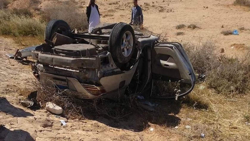 حادث سيارة على طريق مطروح الاسكندرية