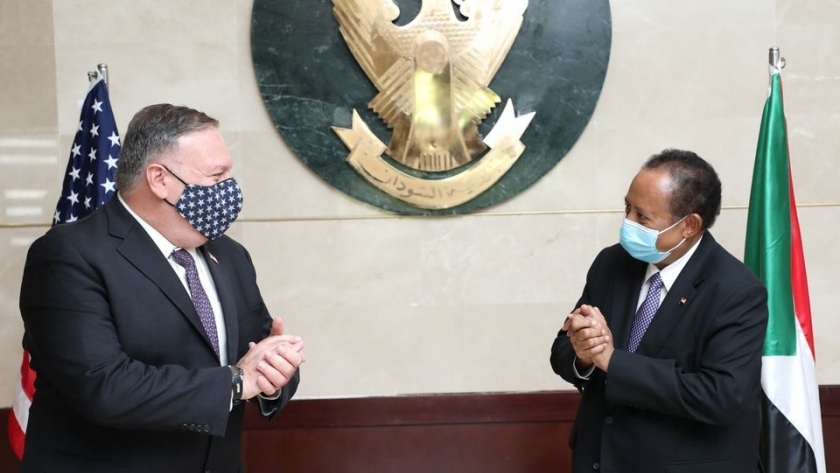 حمدوك مع وزير الخارجية الأمريكي