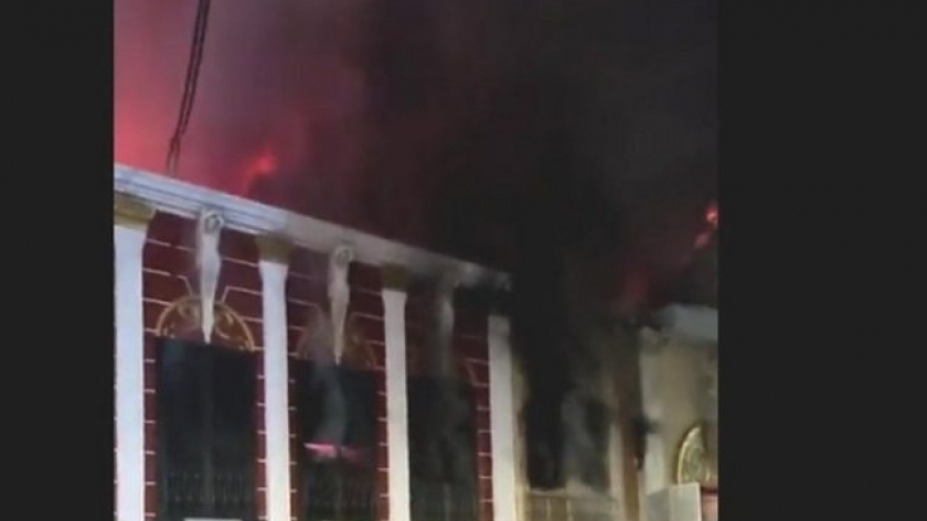 مبنى مديرية الأمن بالإسماعيلية المحترق
