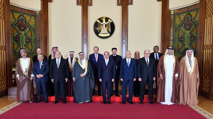 الرئيس عبد الفتاح السيسي و رؤساء المجالس والبرلمانات العربية