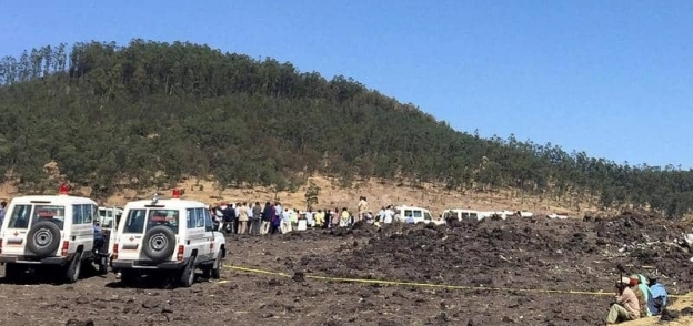 موقع تحطم الطائرة الإثيوبية