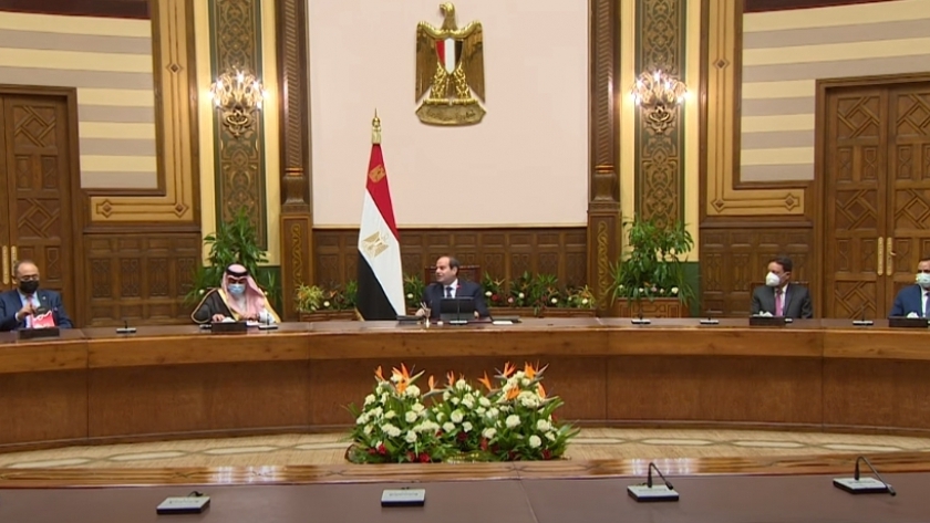 جانب من لقاء الرئيس عبدالفتاح السيسي مع وزراء ومسؤولي الإعلام العرب
