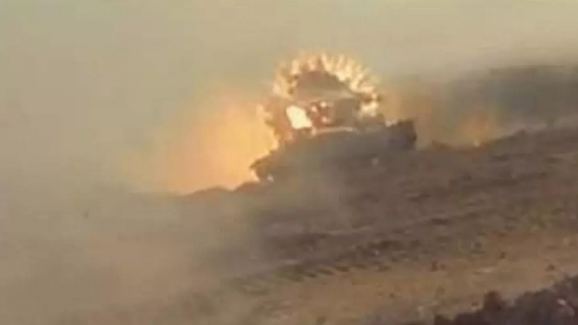 تدمير دبابة ميركافا إسرائيلية بقذيفة الياسين 105