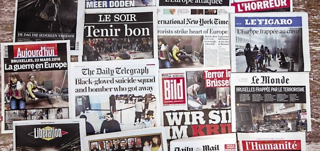 الهجوم الإرهابى فى بروكسل يتصدر الصحف العالمية