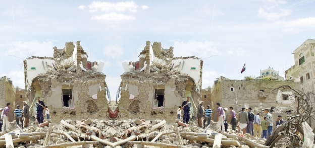 جانب من آثار الدمار فى اليمن