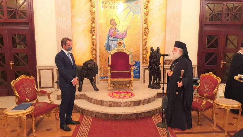 رئيس وزراء اليونان في زيارته الأولى لبطريركية الروم الأرثوذكس بالإسكندرية