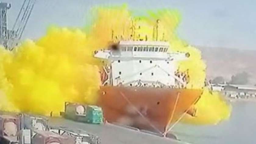 حادث تسريب الغاز السام في ميناء العقبة بالأردن