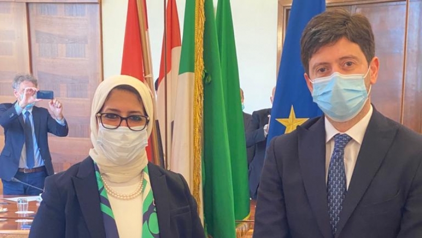 وزيرة الصحة تتفق على إنشاء مستشفى ومراكز بحثية وتبادل خبرات مع إيطاليا