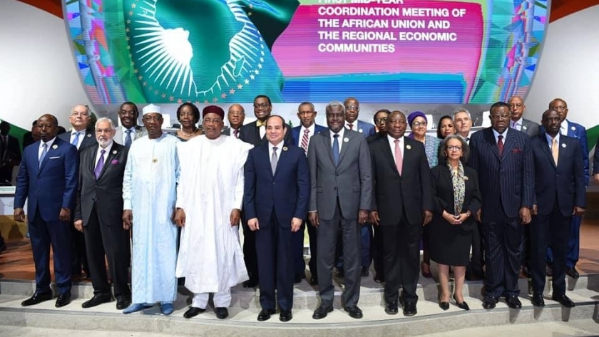 الرئيس عبد الفتاح السيسي مع زعماء القارة الأفريقية