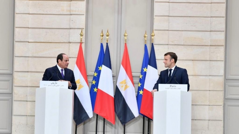 خلال لقاء الرئيس السيسي بالرئيس الفرنسي ماكرون