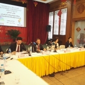سفير الصين بالقاهرة خلال مؤتمر صحفى