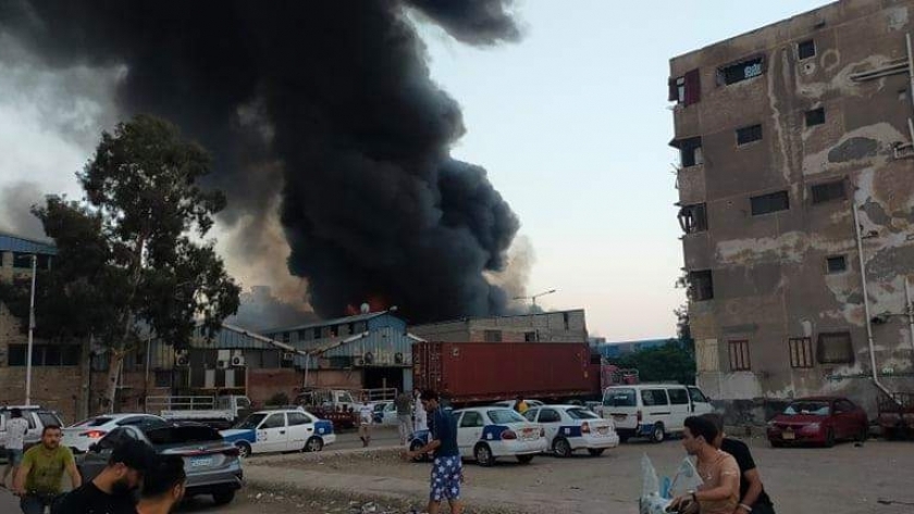 حريق بمصنع جلود فى بورسعيد