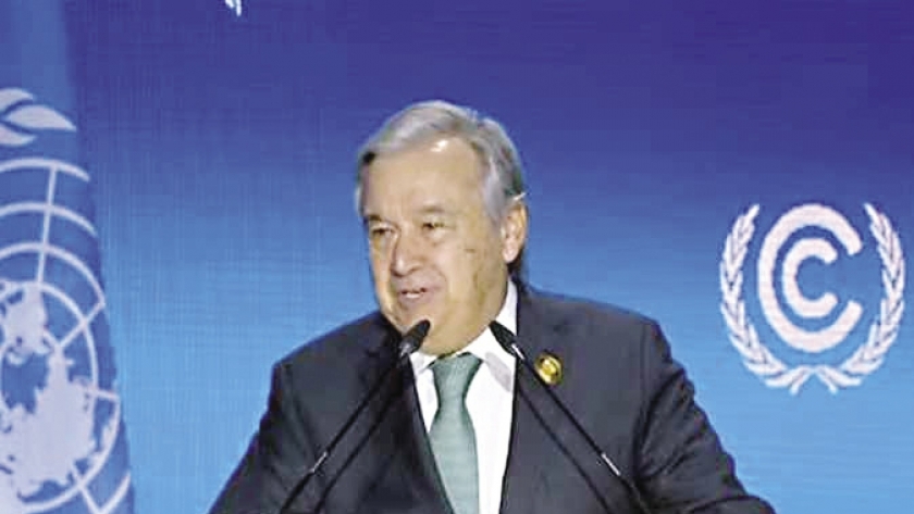 أنطونيو جوتيريش أمين عام الأمم المتحدة خلال كلمته في قمة شرم الشيخ