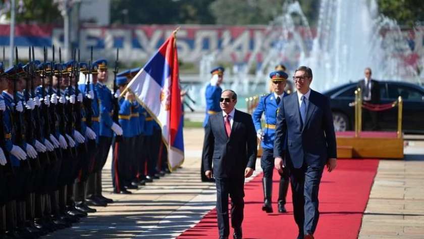 الرئيس المصري ونظيره الصربي